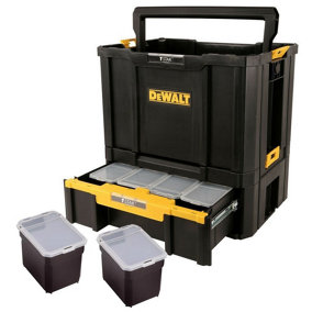 Dewalt Tstak III Combo - Carry Open Tote Tool Box Carrier + Deep Drawer Case