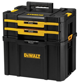 Dewalt Tstak IV Combo - Carry Open Tote Tool Box Carrier + 2 Drawer Organiser