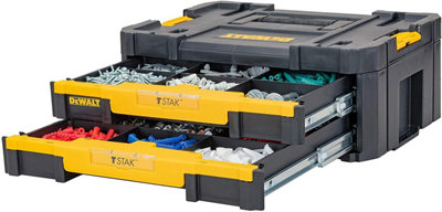 Dewalt TStak Twin Pack IV + III Tool Storage Box + 2 Shallow Drawers + Deep Draw - 7