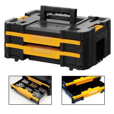 Dewalt TStak Twin Pack IV + III Tool Storage Box + 2 Shallow Drawers ...