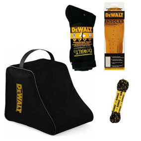 Dewalt Work Boot Accessory Gift Set Laces Insoles Boot Bag and Socks BOOTBAGKIT1