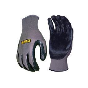 DeWalt Work Gloves Smooth Nitrile Grip Palm Breathable Nylon Polyester DPG66L