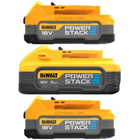 DeWalt x1 DCBP518 18v 5.0ah Powerstack Battery x2 18v DCBP034 Compact Batteries