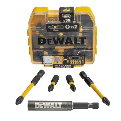 Dewalt  x25 Impact Torsion Screwdriver Pozi Bits Magnetic Bit Holder Tough Case