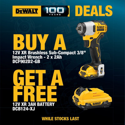 Dewalt XR Brushless Sub-Compact 3/8in Impact Wrench 12V x2 2Ah x1 3Ah battery