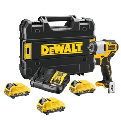Dewalt XR Brushless Sub-Compact 3/8in Impact Wrench 12V x2 2Ah x1 3Ah battery