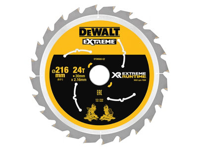 DEWALT XR FlexVolt Circular Saw Blade 216 x 30mm x 24T DIY at B&Q