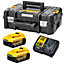 Dewalt XR Power Source Kit 2x DCB182 4.0ah 18v Batteries + DCB115 Charger +Tstak