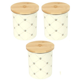 Dexam Bees Knees Set of 3 Tea/Coffee/Sugar Storage Jar Multi Print