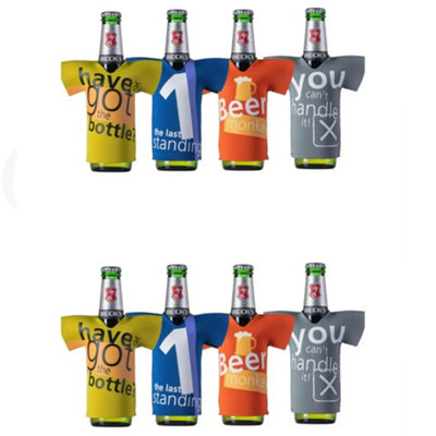 Dexam CellarDine Set of 8 Funnny Cooler Shirts Multi Colour