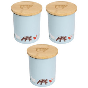 Dexam Farmyard Set of 3 Tea/Coffee/Sugar Storage Jar Single Print