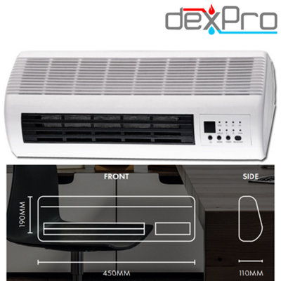 Dexpro 2kW Electric Over Door Heater Air Curtain with Thermostat