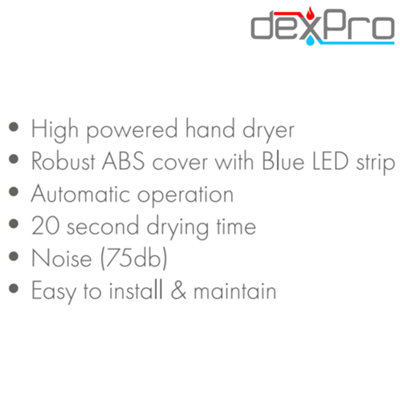 Dexpro Automatic Hand Dryer 1.8kW - Silver - 5