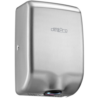 Dexpro Feisty Compact Hand Dryer: 1kW Silver - Stainless Steel