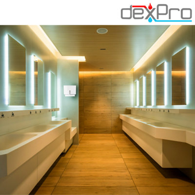 Dexpro Lockable Paper Towel Dispenser - Wall Mounted - C/Z Fold - White