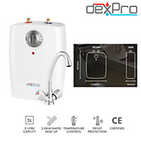 Dexpro Vented Water Heater: Undersink with Mixer Tap and Hoses