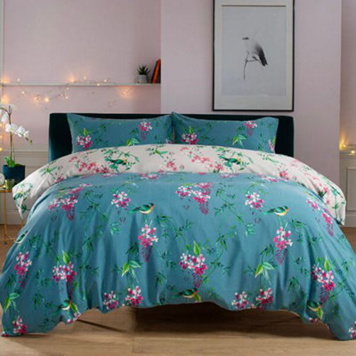 Deyongs Bird Garden Double Duvet Set Teal