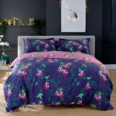 Deyongs Bird Garden Superking Duvet Set Plum