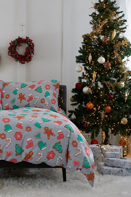 Deyongs Christmas Ginger Bread Man Bedlinen Duvet Sets Grey