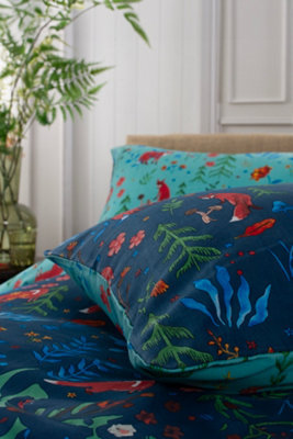 Deyongs Fox and Floral 200 Thread Count Cotton Rich Reversible Duvet Cover Set