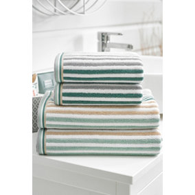 Deyongs Hanover Jacquard Stripe Ribbed Towel