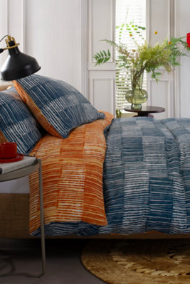 Deyongs Matches Teal & Tangerine 200 Thread Count Cotton Rich Reversible Duvet Cover Set