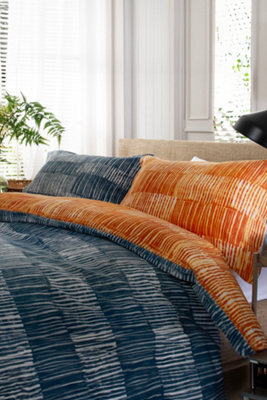 Deyongs Matches Teal & Tangerine 200 Thread Count Cotton Rich Reversible Duvet Cover Set