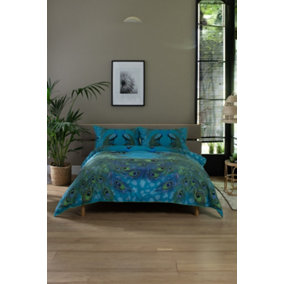 Deyongs Peacock Digital Printed Soft 100% Cotton Duvet Set