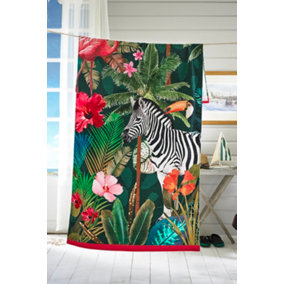 Deyongs Tropical Zoo Printed Velour 90x180cm Cotton Beach Towel