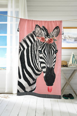 Deyongs Zebra Printed Velour 75x150cm Cotton Beach Towel Price Comparisons | Compare The Build