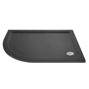 Dezine 1000 x 900mm Slate Grey Left Hand Offset Quadrant Shower Tray