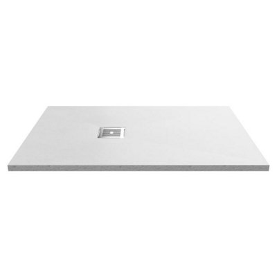 Dezine 1200 x 800mm Rectangular White Slate Shower Tray, Centre Waste Price Comparisons | Compare The Build