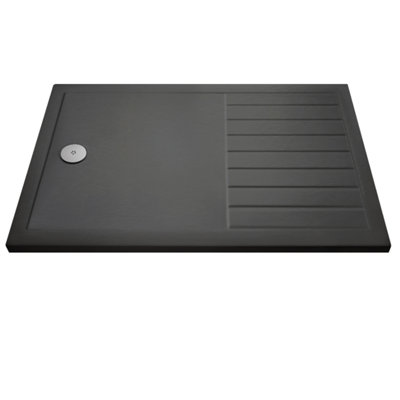 Dezine 1400 x 800mm Slate Grey Walk In Shower Tray, End Wast Price Comparisons | Compare The Build