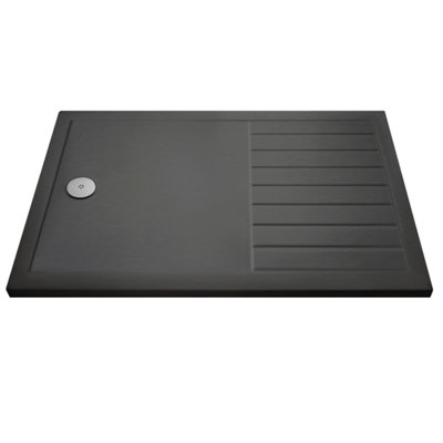Dezine 1600 x 800mm Slate Grey Walk In Shower Tray, End Wast Price Comparisons | Compare The Build