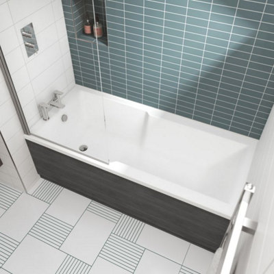 Dezine 1700 x 750mm Straight Shower Bath Price Comparisons | Compare The Build