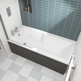 Dezine 1700 x 750mm Straight Shower Bath