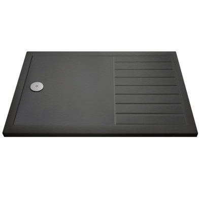 Dezine 1700 x 800mm Slate Grey Walk In Shower Tray, End Wast Price Comparisons | Compare The Build
