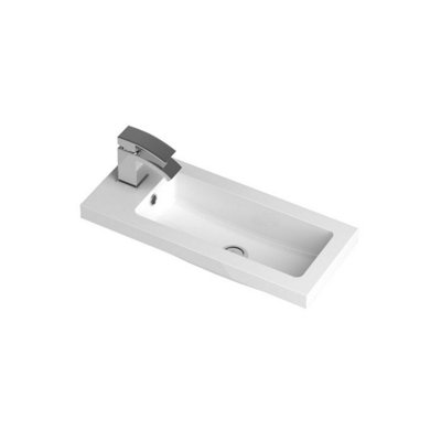 Dezine 600mm Slimline Basin Gloss White