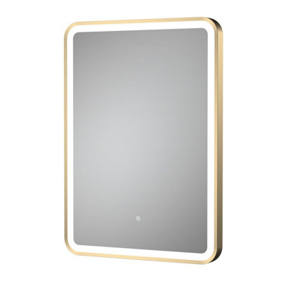 Dezine 700 x 500mm Storm Brushed Brass Framed Mirror with Touch Sensor Price Comparisons | Compare The Build