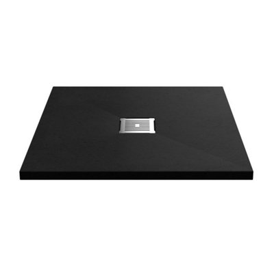 Dezine 800 x 800mm Square Black Slate Shower Tray, Centre Waste Price Comparisons | Compare The Build