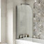 Dezine 800mm Frameless Curved Shower Bath Door - 6mm Glass