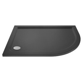 Dezine 900 x 760mm Slate Grey Right Hand Offset Quadrant Shower Tray