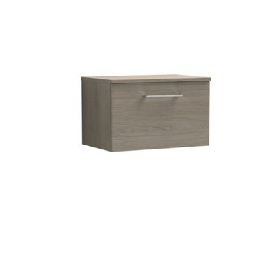 Dezine Avon 600mm Solace Oak Wall Hung Vanity Unit, MDF Solace Oak Worktop Price Comparisons | Compare The Build