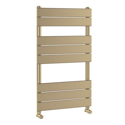 Dezine Brushed Brass 840 x 500mm Flat Panel Towel Rail