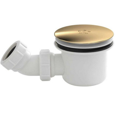 Dezine  Brushed Brass 90mm Fast Flow Shower Waste