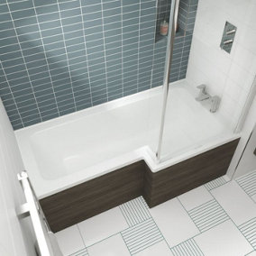 Dezine Cubo 1500 x 850mm L Shaped Right Hand Shower Bath