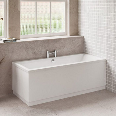 Dezine Cubo 1700 x 750mm Double Ended Bath | DIY at B&Q