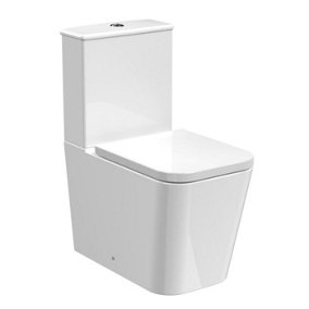 Dezine Cubo Pure Rimless Close Coupled Toilet with Soft Close Seat