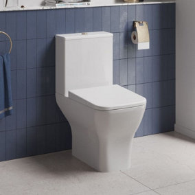 Dezine Cubo Rimless Close Coupled Toilet with Soft Close Seat