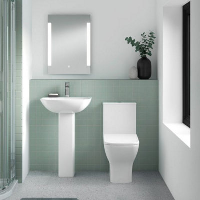 Dezine Cubo Rimless Close Coupled Toilet with Soft Close Seat